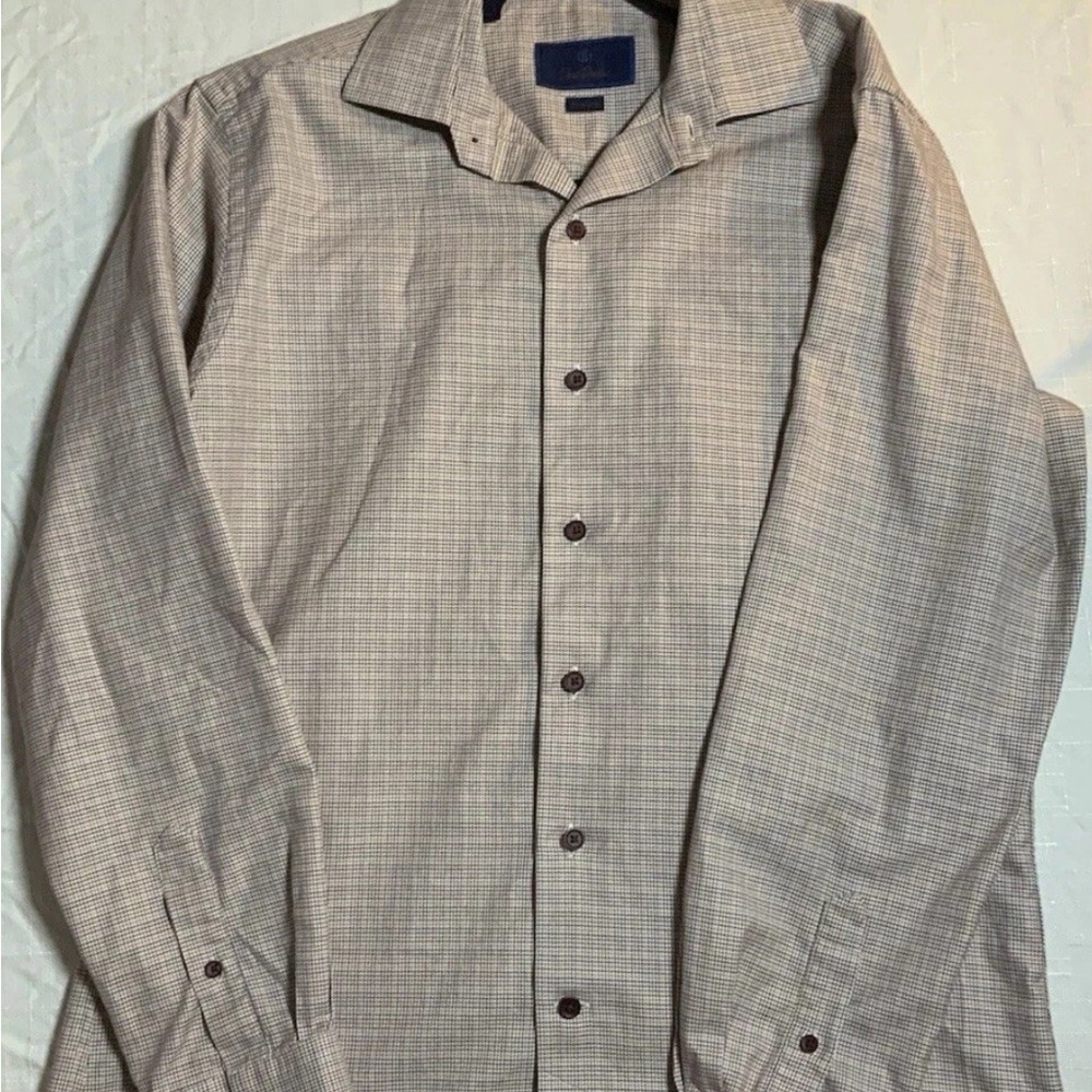 David Donahue Men’s Fusion Long Sleeve Button Up Geometric Multicolor Sz: Medium